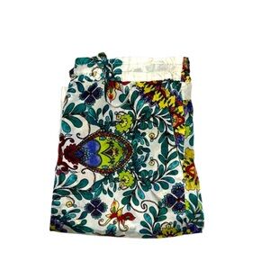 Johnny Was Silk Pants Light Floral Multicolored High Waist Pull On Fairy Size XS